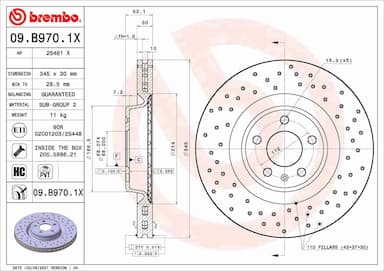 Bremžu diski BREMBO 09.B970.1X 1