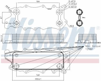 Eļļas radiators, Motoreļļa NISSENS 90784 6