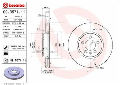 Bremžu diski BREMBO 09.D571.11 1