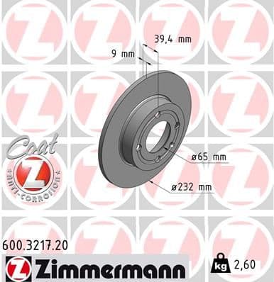 Bremžu diski ZIMMERMANN 600.3217.20 1