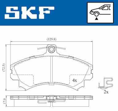 Bremžu uzliku kompl., Disku bremzes SKF VKBP 80193 A 2