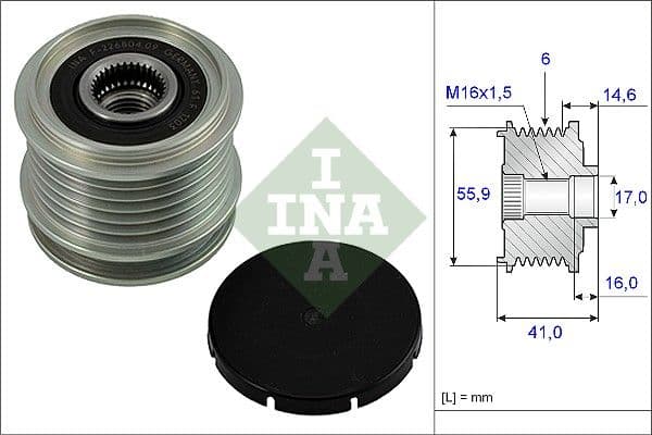 Ģeneratora brīvgaitas mehānisms INA 535 0010 10 1