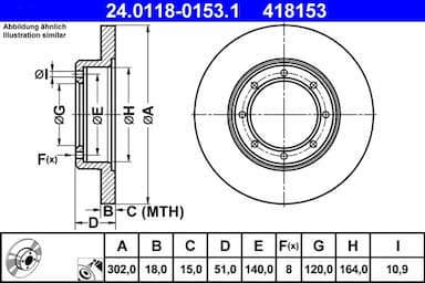 Bremžu diski ATE 24.0118-0153.1 1