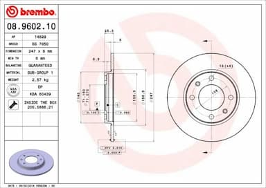 Bremžu diski BREMBO 08.9602.10 1