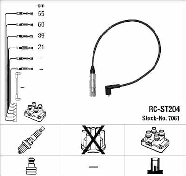 Augstsprieguma vadu komplekts NGK 7061 1