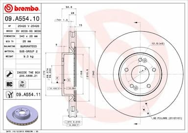 Bremžu diski BREMBO 09.A554.11 1