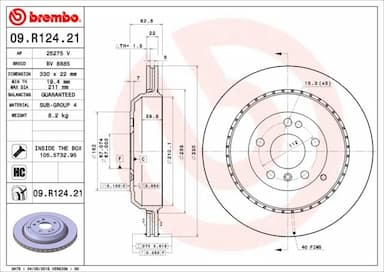 Bremžu diski BREMBO 09.R124.21 1