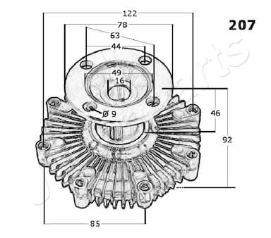 Sajūgs, Radiatora ventilators JAPANPARTS VC-207 3