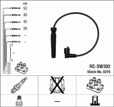 Augstsprieguma vadu komplekts NGK 8276 1