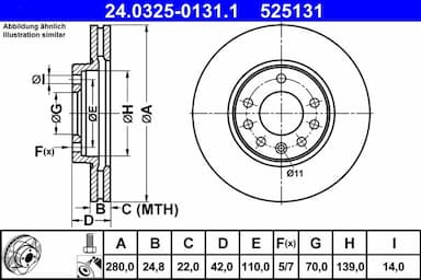 Bremžu diski ATE 24.0325-0131.1 1