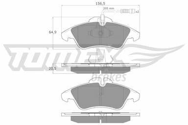 Bremžu uzliku kompl., Disku bremzes TOMEX Brakes TX 10-931 1