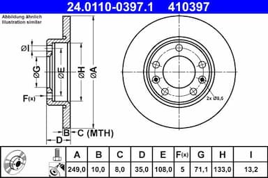 Bremžu diski ATE 24.0110-0397.1 1