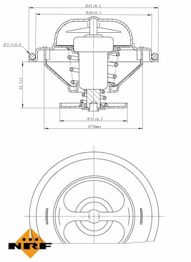 Termostats, Dzesēšanas šķidrums NRF 725070 5