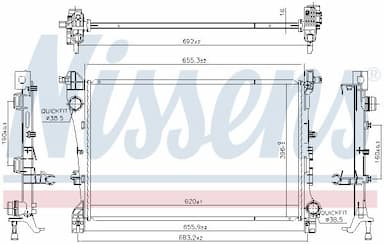 Radiators, Motora dzesēšanas sistēma NISSENS 606441 5