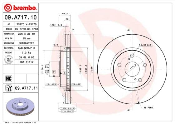 Bremžu diski BREMBO 09.A717.11 1