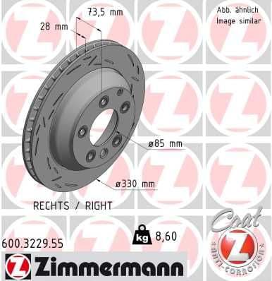 Bremžu diski ZIMMERMANN 600.3229.55 1