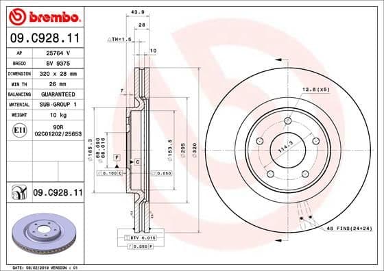 Bremžu diski BREMBO 09.C928.11 1