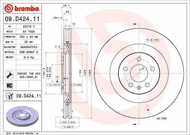 Bremžu diski BREMBO 09.D424.11 1