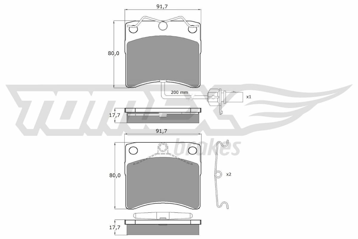 Bremžu uzliku kompl., Disku bremzes TOMEX Brakes TX 10-641 1