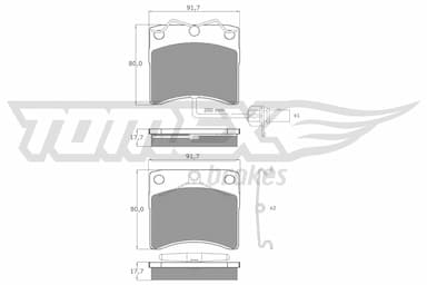 Bremžu uzliku kompl., Disku bremzes TOMEX Brakes TX 10-641 1