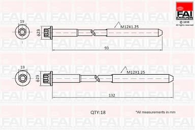 Cilindru galvas skrūvju komplekts FAI AutoParts B2201 1