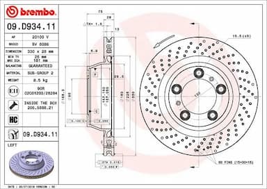 Bremžu diski BREMBO 09.D934.11 1