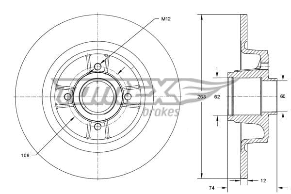 Bremžu diski TOMEX Brakes TX 73-581 1