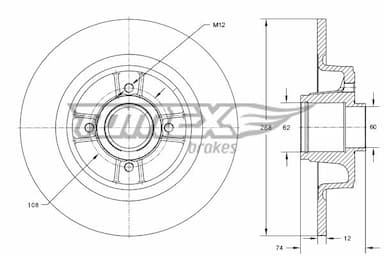 Bremžu diski TOMEX Brakes TX 73-581 1