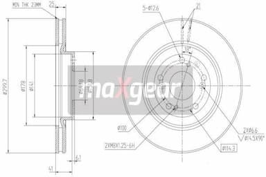 Bremžu diski MAXGEAR 19-2301 1