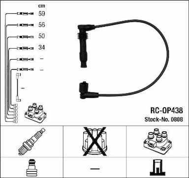 Augstsprieguma vadu komplekts NGK 0808 1