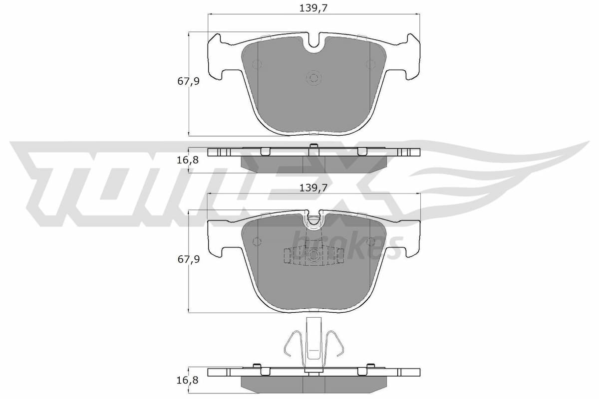 Bremžu uzliku kompl., Disku bremzes TOMEX Brakes TX 16-67 1