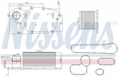 Eļļas radiators, Motoreļļa NISSENS 91303 7