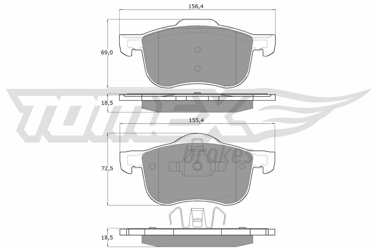 Bremžu uzliku kompl., Disku bremzes TOMEX Brakes TX 14-04 1