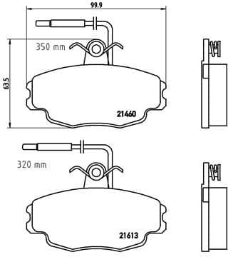 Bremžu uzliku kompl., Disku bremzes BREMBO P 61 043 1