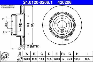 Bremžu diski ATE 24.0120-0206.1 1