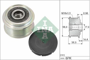 Ģeneratora brīvgaitas mehānisms Schaeffler INA 535 0296 10 1