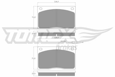 Bremžu uzliku kompl., Disku bremzes TOMEX Brakes TX 11-74 1