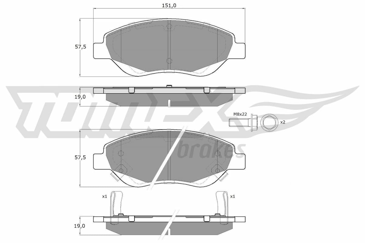 Bremžu uzliku kompl., Disku bremzes TOMEX Brakes TX 12-501 1