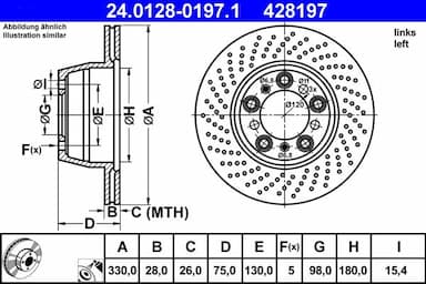 Bremžu diski ATE 24.0128-0197.1 1