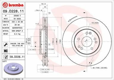 Bremžu diski BREMBO 09.D228.11 1