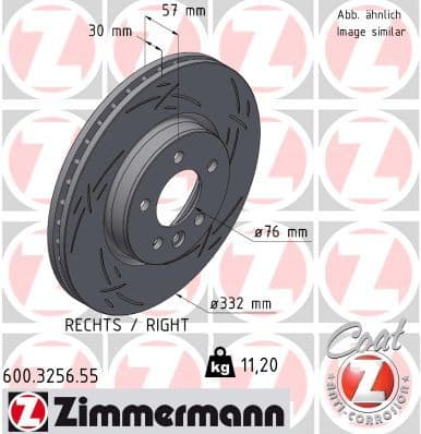 Bremžu diski ZIMMERMANN 600.3256.55 1