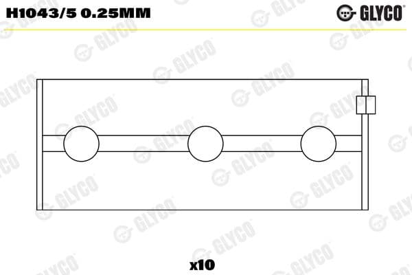 Kloķvārpstas gultnis GLYCO H1043/5 0.25mm 1