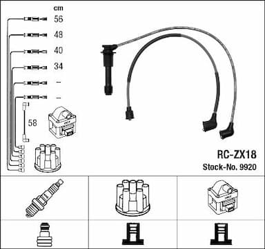 Augstsprieguma vadu komplekts NGK 9920 1