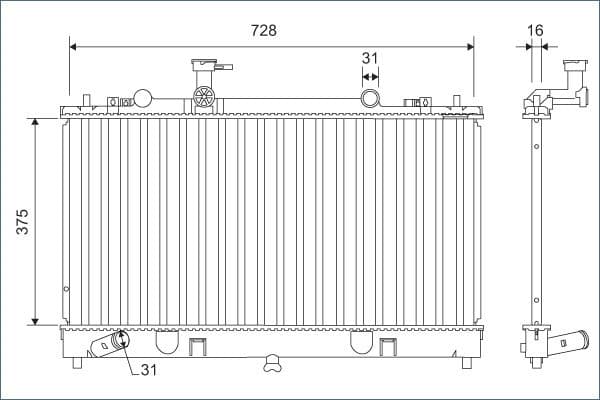 Radiators, Motora dzesēšanas sistēma VALEO 701168 1