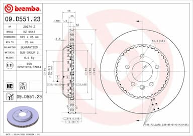 Bremžu diski BREMBO 09.D551.23 1