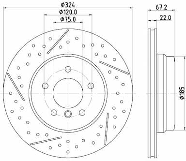 Bremžu diski HELLA 8DD 355 123-031 4