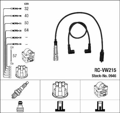 Augstsprieguma vadu komplekts NGK 0946 1