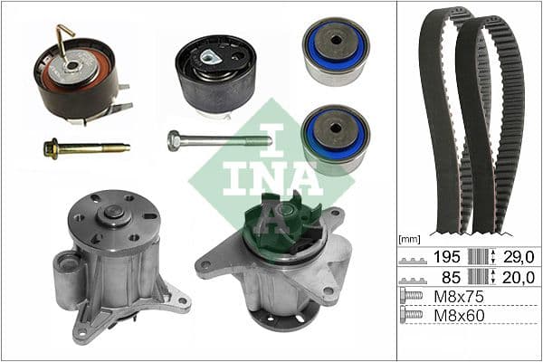 Ūdenssūknis + Zobsiksnas komplekts Schaeffler INA 530 0764 31 1