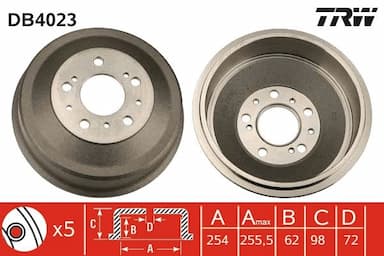 Bremžu trumulis TRW DB4023 1