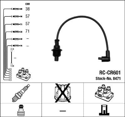 Augstsprieguma vadu komplekts NGK 8471 1